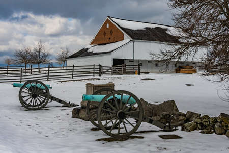 Winter at the Trostle Farm, Gettysburg National Military Park, Pennsylvania, USA