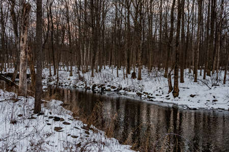 Sherman Creek in Winter, Perry County, :Pennsylvania, USAの写真素材