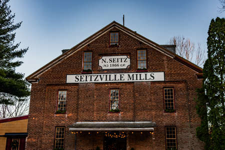 Seitzville Mills at Sunset, York County, Pennsylvania, USAの写真素材