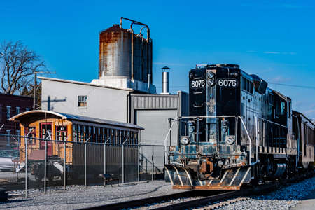 Engine 6076 In the Train Yard, New Freedom, Pennsylvania, USAの写真素材