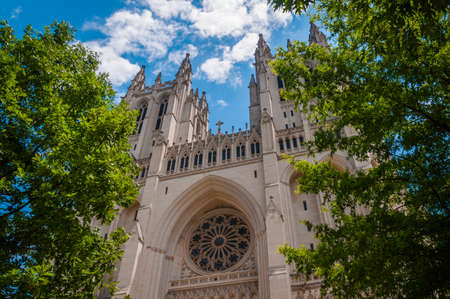 Photo of Washington National Cathedral, Washington, DC on a beautiful summer dayの写真素材
