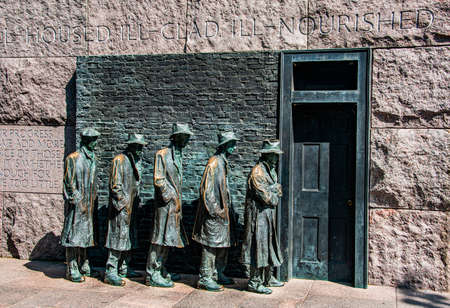 Photo of the Breadline, FDR Monument, Washington, DC on a beautiful summer dayの写真素材