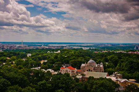 Photo of Washington DC from the Washington National Cathedralの写真素材