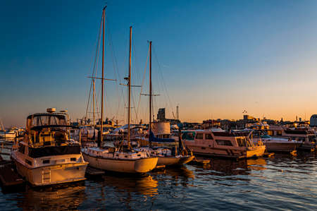 Photo of a Winter Sunset, Fells Point, Baltimore, Maryland USAの写真素材