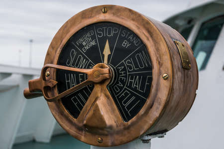 Engine Order Telegraph NS Savannah, Baltimore, Marylandの写真素材