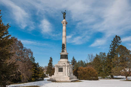 New York Monument, Gettysburg National Cemetery, Gettysburg, Pennsylvaniaの写真素材