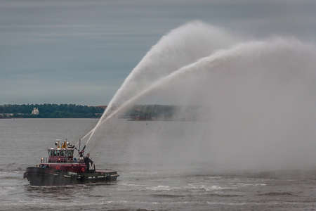 Fireboat, Baltimore Harbor, Marylandの写真素材