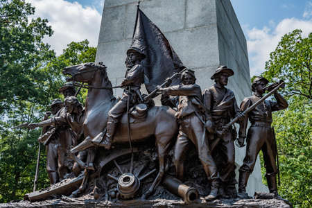 Closeup of the Memorial to the State of Virginia, Gettysburg National Military Park, Pennsylvania, USAのeditorial素材
