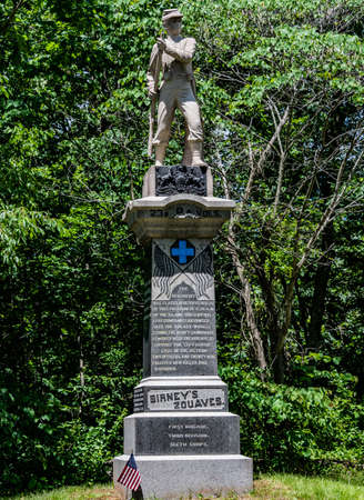 Monument to Birneys Zouaves, Gettysburg National Military Park, Pennsylvania, USAのeditorial素材