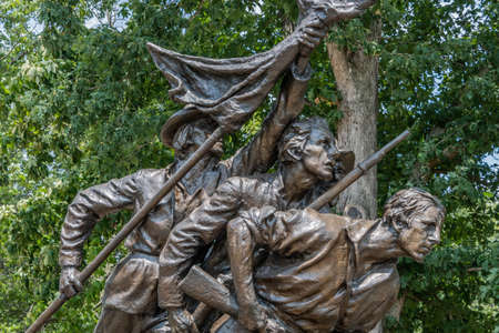 Closeup of North Carolina Monument, Gettysburg National Military Park, Pennsylvania, USAのeditorial素材