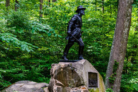 Major General William Wells Monument, Gettysburg National Military Park, Pennsylvania, USAのeditorial素材