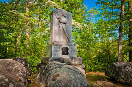 Photo of The 5th Michigan Volunteer Infantry Regiment, Sickles Avenue, Gettysburg National Military Park, Pennsylvania USAのeditorial素材