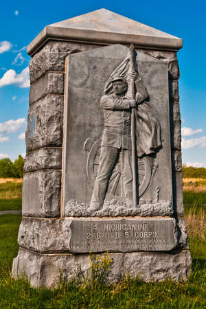 Photo of The 4th Michigan Infantry Monument, Gettysburg National Military Park, Pennsylvania USAのeditorial素材