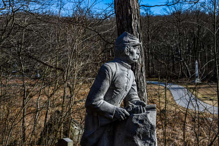 Photo of a Soldier Keeping Watch for the Enemy, Gettysburg National Military Park, Pennsylvania, USAのeditorial素材