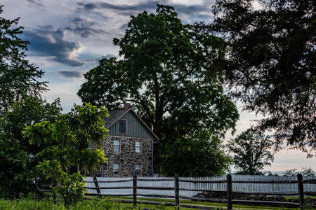 A Summer Evening At The George Weikert House, Gettysburg National Military Park, Pennsylvania, USAのeditorial素材