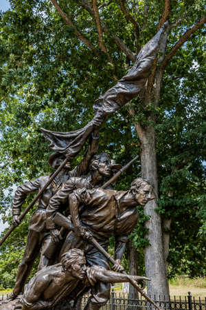 Brave North Carolina Soldiers Heading into Battle, Gettysburg National Military Park, Pennsylvania, USAのeditorial素材