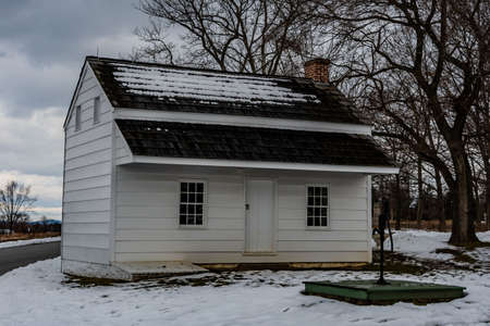 The Bryan House in Winter, Gettysburg National Military Park, Pennsylvania, USAのeditorial素材