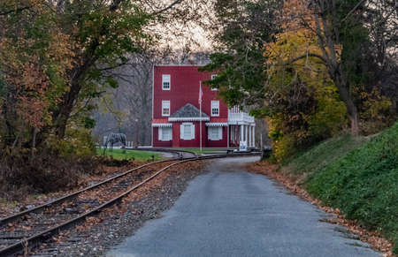 Hiking Towards Hanover Junction Train Station, York County, Pennsylvania, USAのeditorial素材