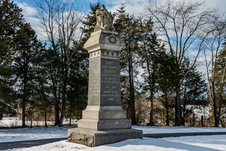 First New Jersey Cavalry Monument, East Cavalry Field, Gettysburg National Military Park, Pennsylvania, USAのeditorial素材