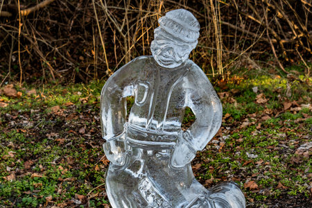 Joyful Ice Sculpture, York County Rail Trail, Pennsylvania, USAのeditorial素材