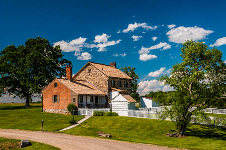 The Michael Bushman Farm on a Beautiful Summer Day, Gettysburg National Military Park, Pennsylvania USAのeditorial素材