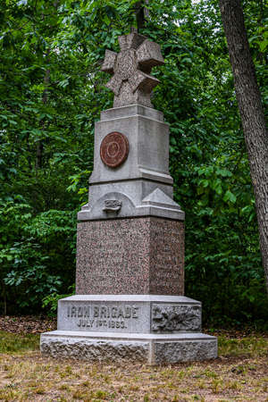 Monument to the Iron Brigade, 2nd Regiment, Wisconsin Volunteers, Gettysburg National Military Park, Pennsylvania USAのeditorial素材