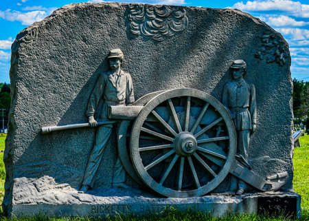 Photo of Monument to Ricketts Battery, 1st Pennsylvania Artillery, East Cemetery Hill, Gettysburg National Military Park, Pennsylvania USAのeditorial素材