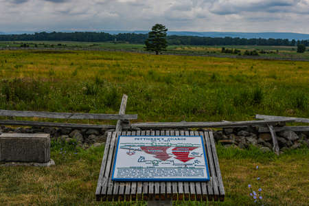 Pettigrews Charge, Gettysburg National Military Park, Pennsylvania USAのeditorial素材
