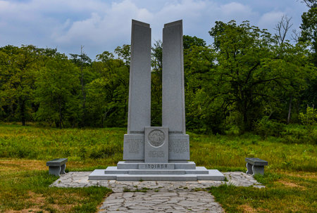The State of Indiana Monument, Gettysburg National Military Park, Pennsylvania USAのeditorial素材