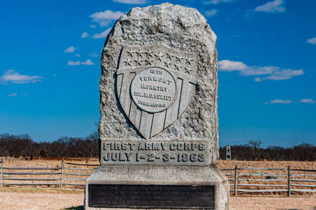 Photo of The 16th Vermont Volunteer Infantry Regiment Monument, Gettysburg National Military Park, Pennsylvania USAのeditorial素材