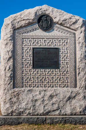 The Monument to the Oneida New York Cavalry Company, Gettysburg National Military Park, Pennsylvania USAのeditorial素材