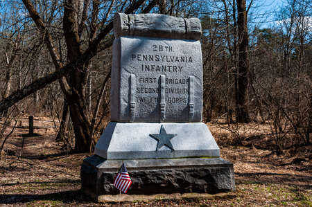 Photo of The 28th Pennsylvania Infantry Regiment Monument, Gettysburg National Military Park, Pennsylvania USAのeditorial素材