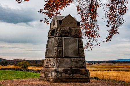 Photo of The 71st Pennsylvania Infantry Monument (California Regiment), Gettysburg National Military Park, Pennsylvania USAのeditorial素材