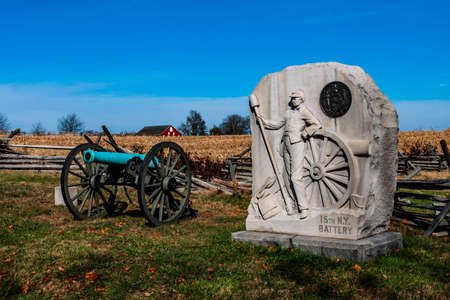 Photo of The 15th New York Battery Monument, Gettysburg National Military Park, Pennsylvania USAのeditorial素材