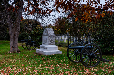 Photo of Monument Commemorating Huntingtonâs 1st Ohio Battery, Gettysburg National Cemetery, Pennsylvania USAのeditorial素材