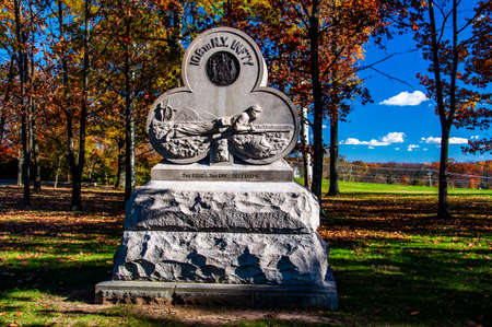 Photo of The 108th New York Infantry Monument, Gettysburg National Military Park, Pennsylvania USAのeditorial素材