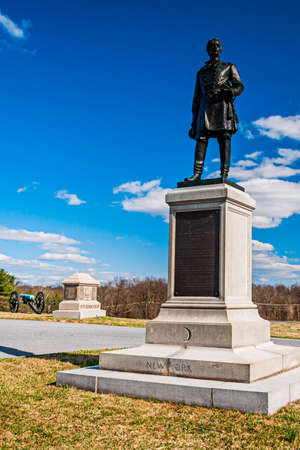 Photo of The monument to Union Brigadier General Francis C. Barlow, Barlows Knoll, Gettysburg National Military Park, Pennsylvania USAのeditorial素材
