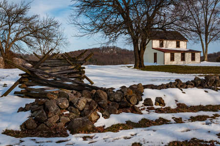 Photo of The Snyder Farm in Winter, Gettysburg National Military Park, Pennsylvania USAのeditorial素材