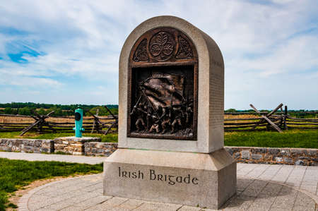 Photo of the Irish Brigade Monument, Bloody Lane, Antietam National Battlefield, Maryland USAのeditorial素材