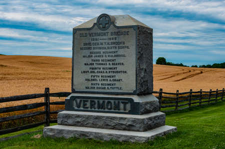 Photo of The Old Vermont Brigade Monument, Antietam National Battlefield, Maryland USAのeditorial素材