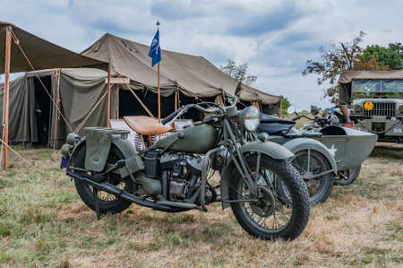 World War II Motorcycle, Eisenhower National Historic Site, Gettysburg, Pennsylvania, USAのeditorial素材