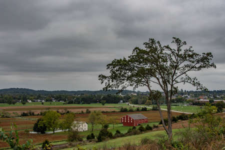 The Moses McLean Farm on a Cloudy Autumn Day, Gettysburg, Pennsylvania, USAのeditorial素材