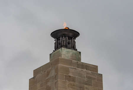 Closeup of Eternal Light Peace Memorial, Gettysburg National Militry Park, Pennsylvania, USSのeditorial素材