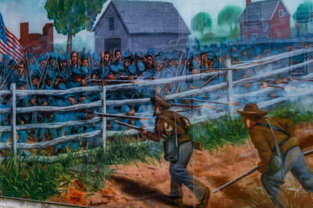 Closeup of Historic Mural, Coster Avenue, Gettysburg, Pennsylvania, USAのeditorial素材