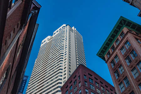 Bostons Tall Buildings and Blue Sky, Massachusetts, USAのeditorial素材