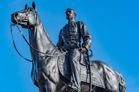 Monument to General Meade, Gettysburg National Military P:ark, Pennsylvania, USAのeditorial素材