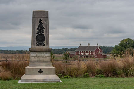 Monument to the 82nd New York Infantry, Gettysburg National Military Park, Pennsylvania, USAのeditorial素材