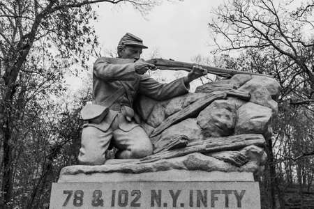 The Lion of Culps Hill, Gettysburg National Military Park, Pennsylvania, USAのeditorial素材