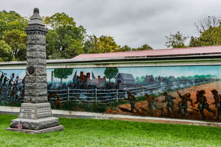 Coster Avenue Mural and Monument, Gettysburg National Military Park, Pennsylvania, USAのeditorial素材