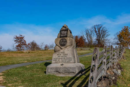 Monument to the 93rd New York Infantry, Gettysburg National Military Park, Pennsylvania, USAのeditorial素材